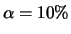 $\alpha=10\%$